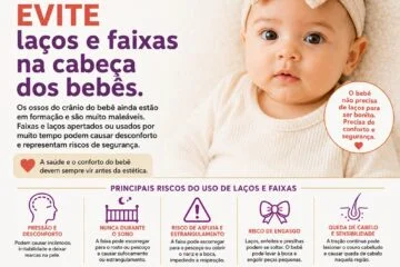 aleitamento.com adverte: evite laços e fitas na cabeça dos bebês