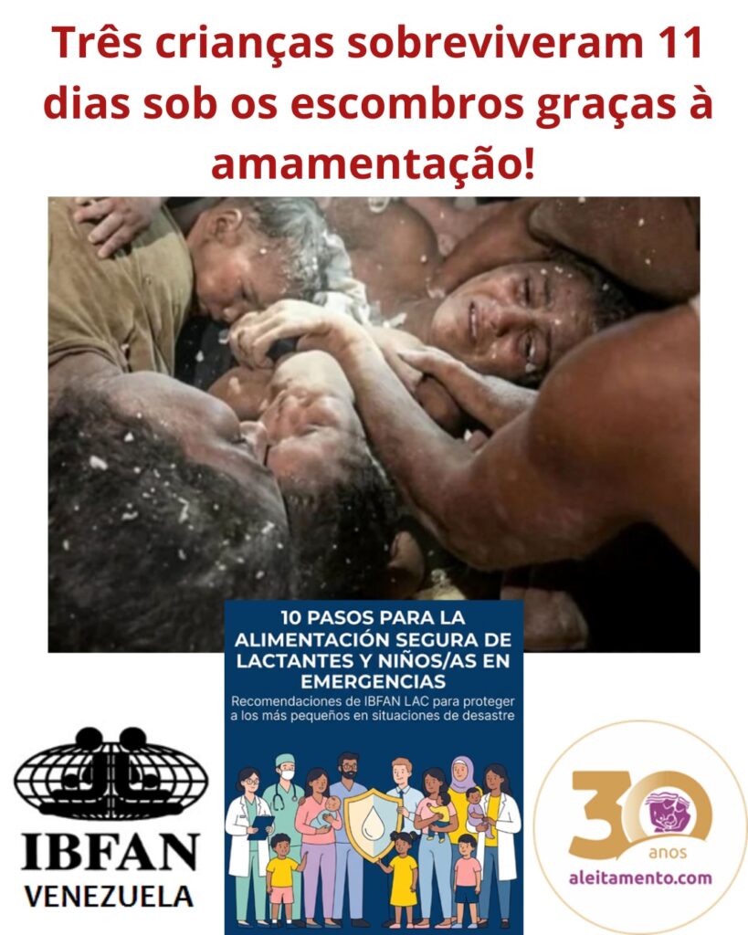 Três crianças sobreviveram 11 dias sob os escombros graças à amamentação!